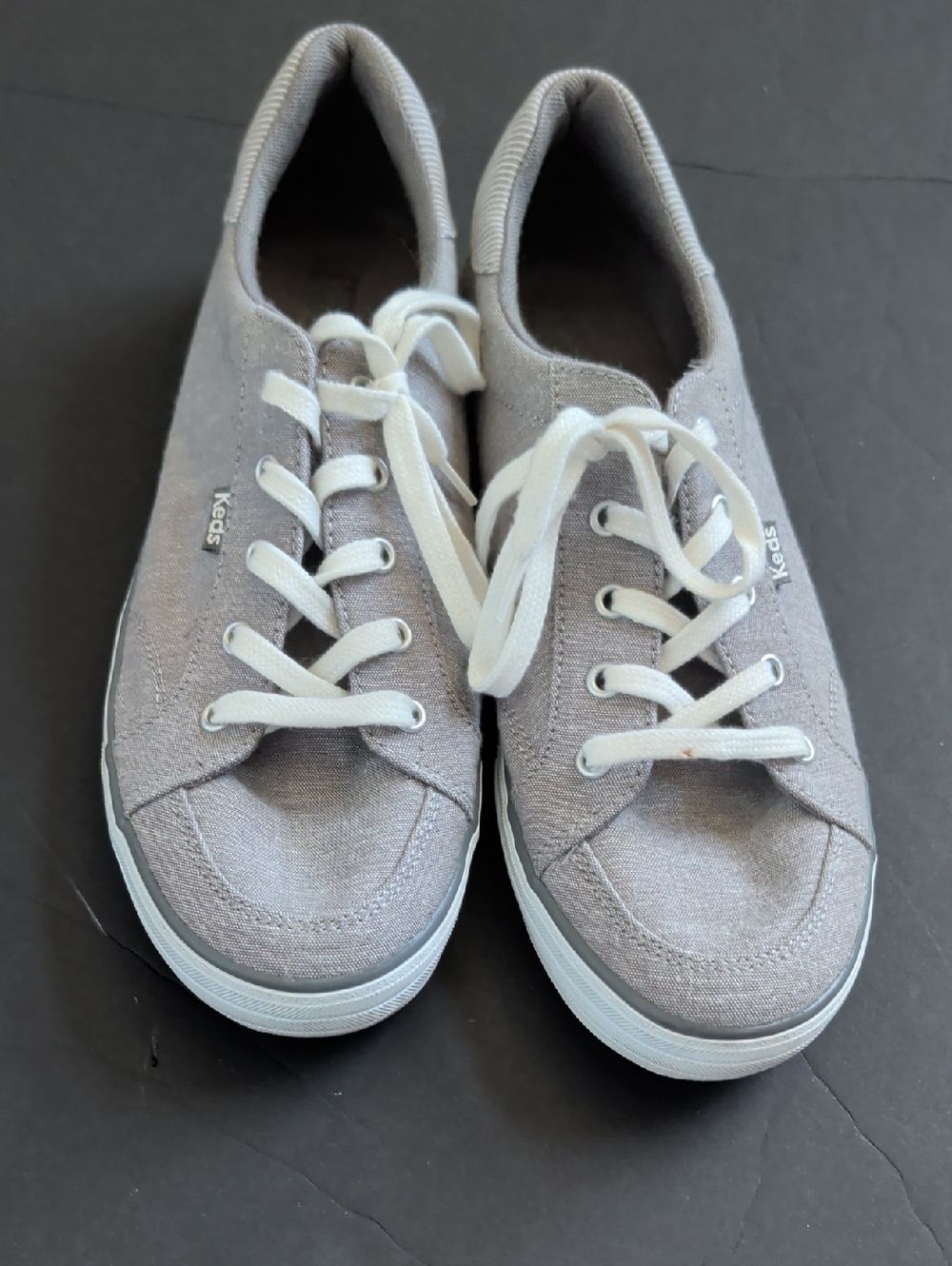 Keds Gray Canvas Lace-Up Sneakers